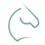 Logo de la marque Lorane. L'image représente le contour en trait vert de la tête d'un cheval ainsi que son encolure.