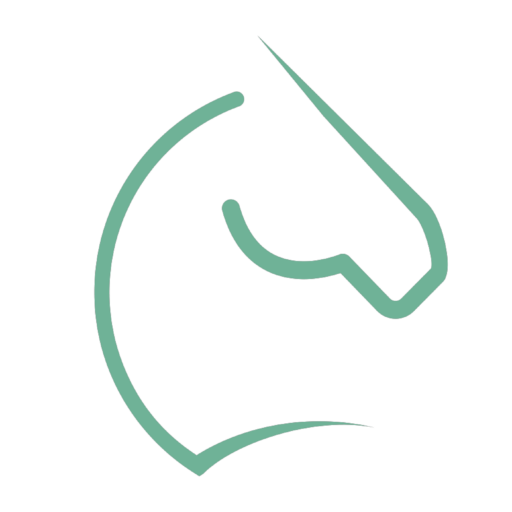 Logo de la marque Lorane. L'image représente le contour en trait vert de la tête d'un cheval ainsi que son encolure.